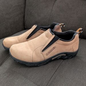 Merrell Kids Brown Slip-On Loafers Shoes Size 6 Jungle Moccasin